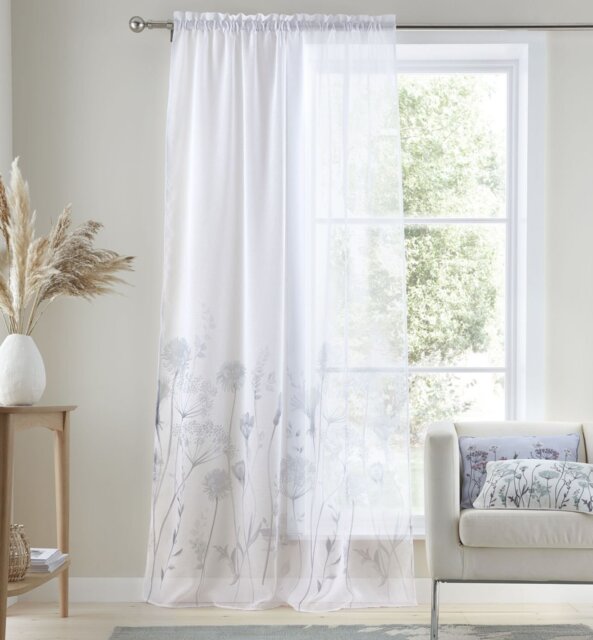 Catherine Lansfield Medowsweet Voile - White - 140x137cm - image 1