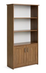 Argos Home Ohio 2 Door Bookcase - Walnut - thumbnail 1