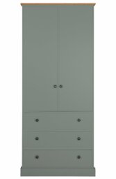 Argos Home Kensington 2 Door 3 Drawer Wardrobe - Sage Green - thumbnail 1