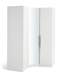 Habitat Munich Corner 3 Door Mirror Wardrobe - White