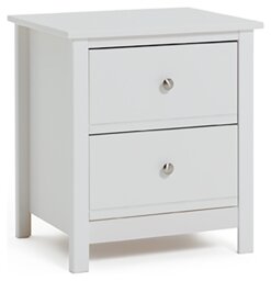 Habitat Brooklyn 2 Drawer Bedside Table - White