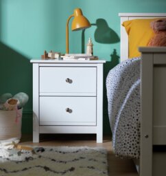 Habitat Brooklyn 2 Drawer Bedside Table - White - thumbnail 2