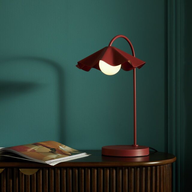 Habitat Yuno Pleat Metal Table Lamp - Red - image 1