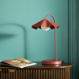 Habitat Yuno Pleat Metal Table Lamp - Red - thumbnail 2
