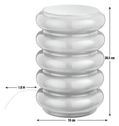 Habitat Billie Ribbed Glass Table Lamp - Blue - thumbnail 2