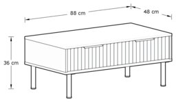 GFW Nervata 2 Drawer Coffee Table - Natural - thumbnail 2