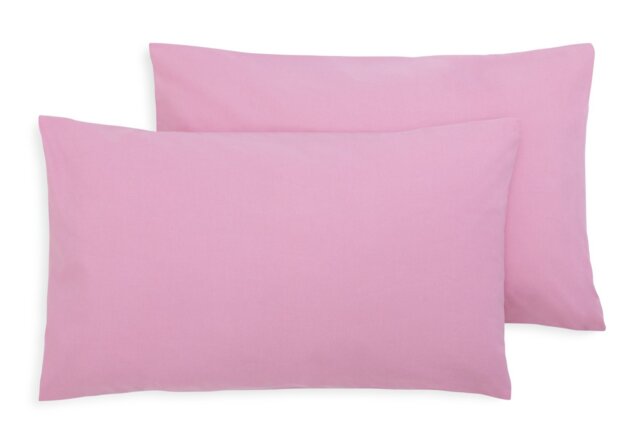 Habitat Polycotton Standard Pillowcase Pair - Pink - image 1