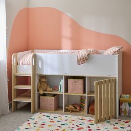 Habitat Norah Storage Mid sleeper Bed & Mattress - White - thumbnail 1