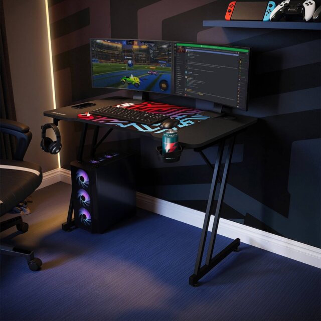 X Rocker Panther MKII Gaming Desk - Black - image 1