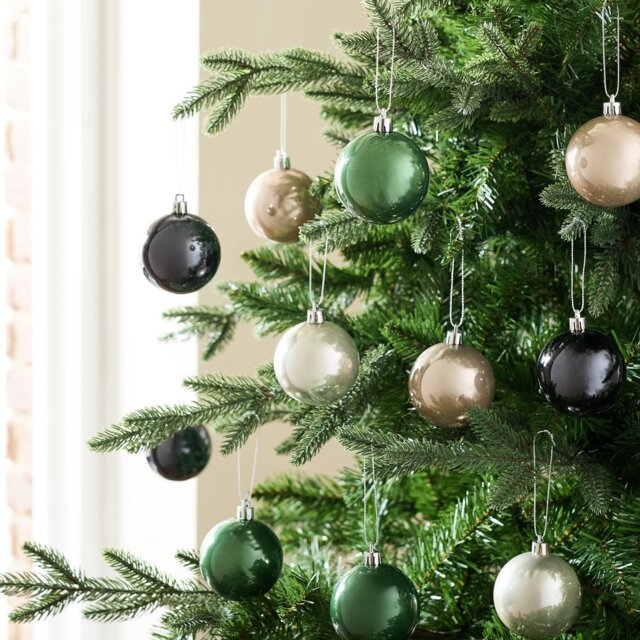 Habitat Pack of 24 Shatterproof Timeless Christmas Baubles - image 1
