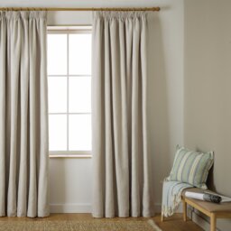 Habitat Herringbone Pencil Pleat Curtains - Cream -168x229cm