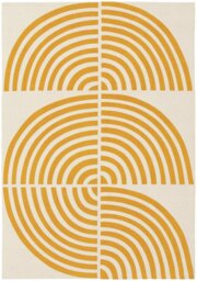 Habitat Global Swirl Yellow Cotton Flatweave Rug -120X170cm - thumbnail 2