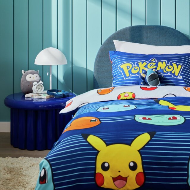 Pokemon Blue Kids Bedding Set Single by Argos