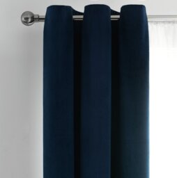 Habitat Cord Eyelet Curtains - Navy - 117x137cm