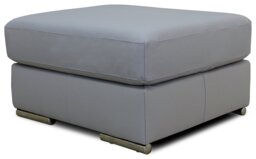 Argos Home Valenica Leather Ottoman Footstool - Grey - thumbnail 1