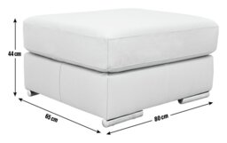 Argos Home Valenica Leather Ottoman Footstool - Grey - thumbnail 2