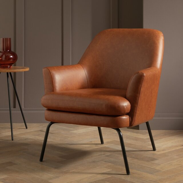 Habitat Celine Faux Leather Accent Chair - Tan - image 1