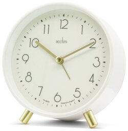 Acctim Fossen Metal Alarm Clock - White - thumbnail 2