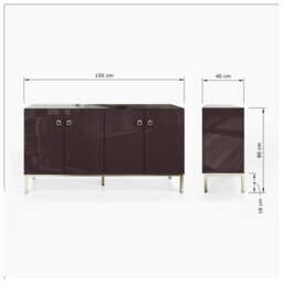 Frank Olsen Lyra 4 Door Sideboard - Plum Black - thumbnail 2