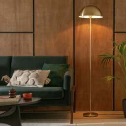 Habitat Mushroom Floor Lamp - Brushed Brass - thumbnail 2