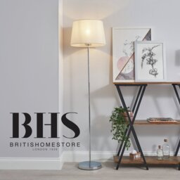 BHS Louisa Touch Floor Lamp - Chrome & White - thumbnail 2