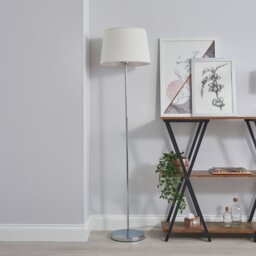 BHS Louisa Touch Floor Lamp - Chrome & White - thumbnail 1