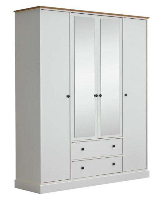 Argos Home Kensington 4 Door 2 Drawer Wardrobe - Soft Grey - image 1