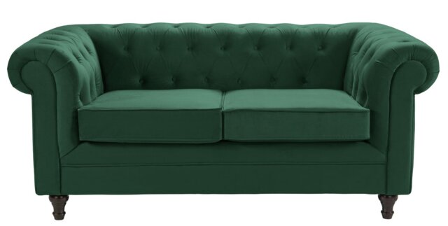 Habitat Chesterfield Velvet 2 Seater Sofa - Green - image 1