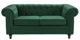 Habitat Chesterfield Velvet 2 Seater Sofa - Green - thumbnail 1