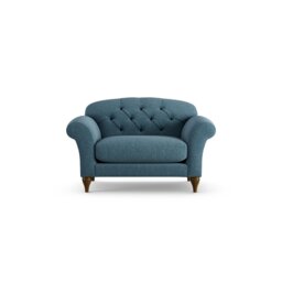 Habitat Brooker Fabric Cuddle Chair - Blue - Dark Leg