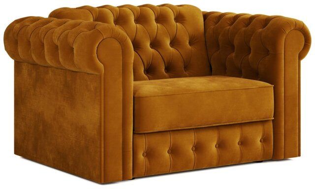 Jay-Be Chesterfield Velvet Cuddle Chair Sofa Bed - Gold - image 1