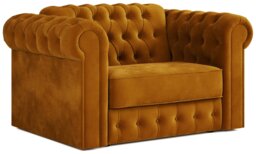 Jay-Be Chesterfield Velvet Cuddle Chair Sofa Bed - Gold - thumbnail 1
