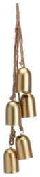 Habitat Small Gold Hanging Bells Christmas Decoration - thumbnail 2