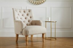 Birlea Padstow Fabric Accent Chair - Wheat - thumbnail 2