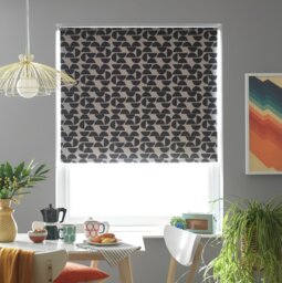 Habitat Geometric Blackout Black Roller Blind - 180cm - thumbnail 1