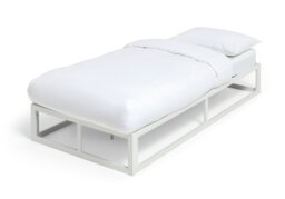 Argos Home Platform Single Metal Bed Frame - White - thumbnail 1