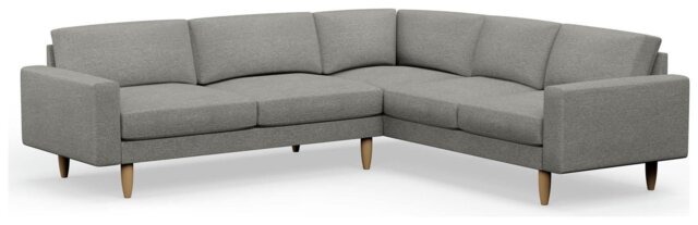 Hutch Fabric Block Arm 6 Seater Corner Sofa - Dove Grey - image 1