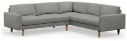 Hutch Fabric Block Arm 6 Seater Corner Sofa - Dove Grey - thumbnail 1