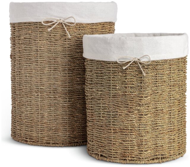 Habitat Pack of 2 Seagrass Lined Storage Basket - Natural - image 1