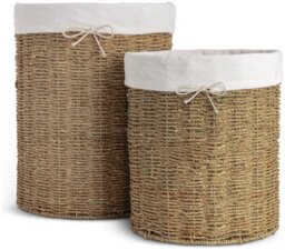 Habitat Pack of 2 Seagrass Lined Storage Basket - Natural - thumbnail 1