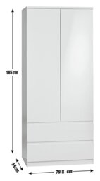 Argos Jenson 2 Door 2 Drawer Mirror Wardrobe - Grey Gloss - thumbnail 2