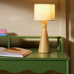 Argos Home Rubber Wood Table Lamp - Natural - thumbnail 1