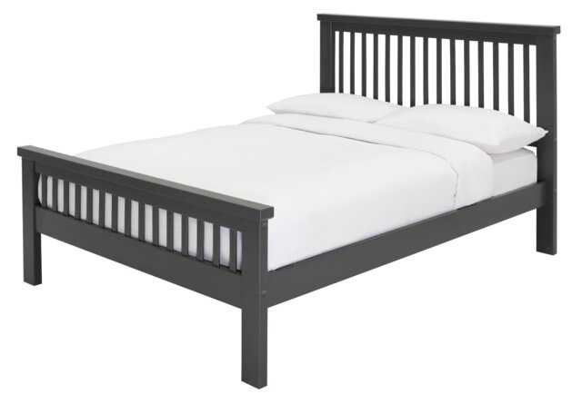 Argos Home Aubrey Double Wooden Bed Frame - Charcoal - image 1