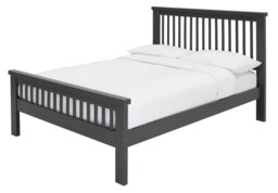 Argos Home Aubrey Double Wooden Bed Frame - Charcoal - thumbnail 1