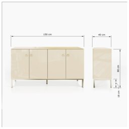 Frank Olsen Lyra 4 Door Sideboard - Antique White - thumbnail 2