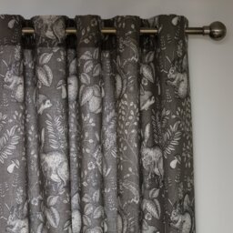 Habitat Forest Print Eyelet Curtains - Grey - 168x183cm - thumbnail 1