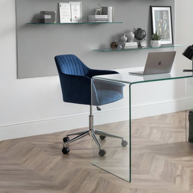 Julian Bowen Kahlo Fabric Office Chair - Blue - image 1