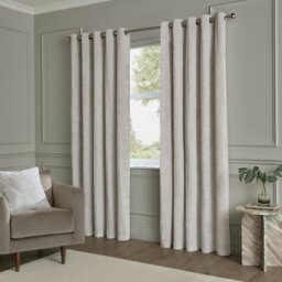 Paoletti Lustre Velvet Eyelet Curtains - Silver - 168x229cm - thumbnail 2
