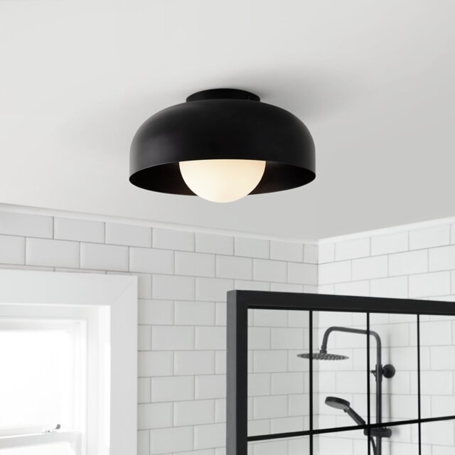 Habitat Modern Globe Metal Bathroom Ceiling Light - Black - image 1