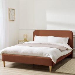 Argos Home Mya Double Fabric Bed Frame - Rust - thumbnail 1